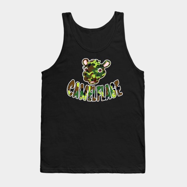 Camelflage funny merch for camels lovers, army lovers, camouflage lovers Tank Top by Goods-by-Jojo